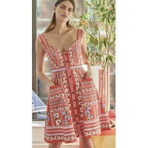 NWT Saloni $495 Red Fara Dress Greta Luxe Size 8